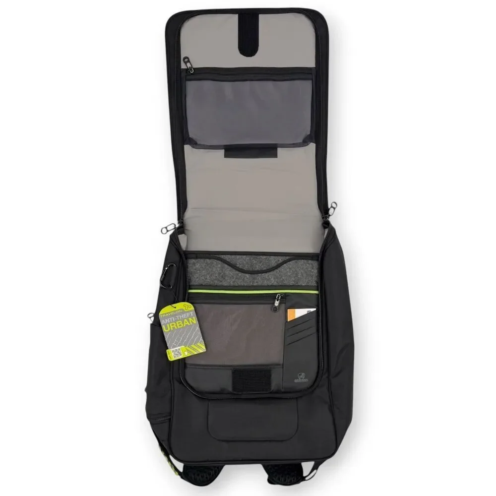 NEW Travelon Anti-Theft Urban Slim-Line Travel Backpack Black